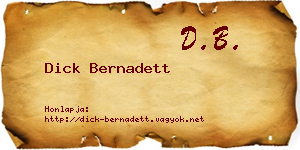 Dick Bernadett névjegykártya